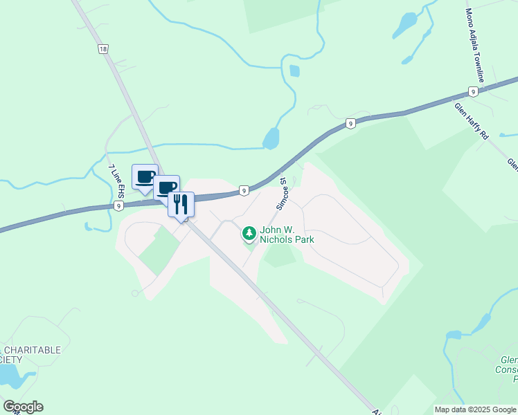 map of restaurants, bars, coffee shops, grocery stores, and more near 22 Simcoe Street in Regional Municipality of Peel