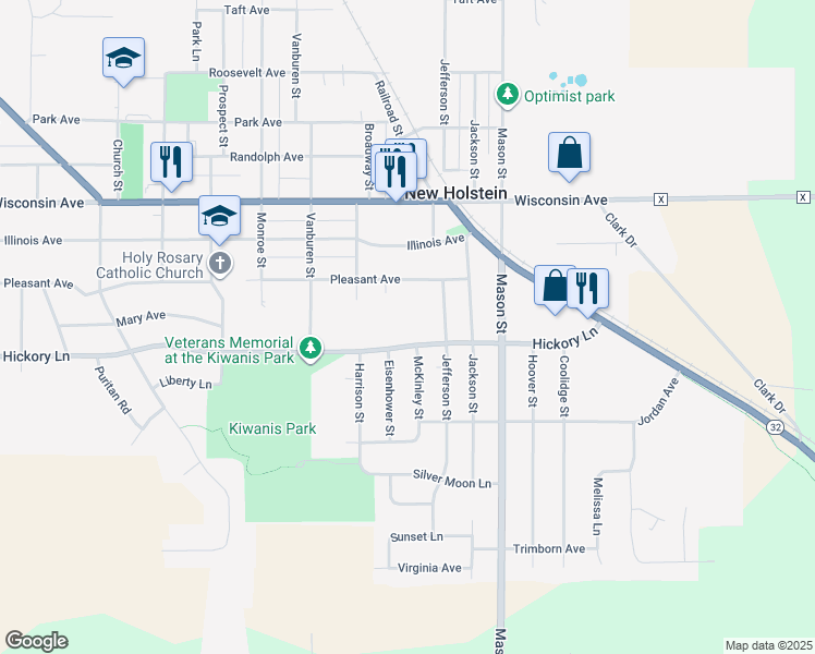 1608 Hickory Lane, New Holstein WI Walk Score