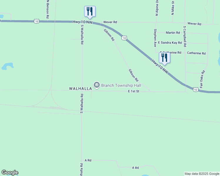 map of restaurants, bars, coffee shops, grocery stores, and more near 6728 East 1st Street in Township of Branch