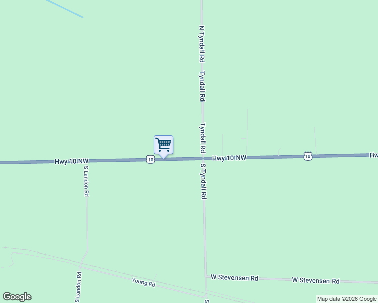 map of restaurants, bars, coffee shops, grocery stores, and more near 2936 South Tyndall Road in Township of Branch