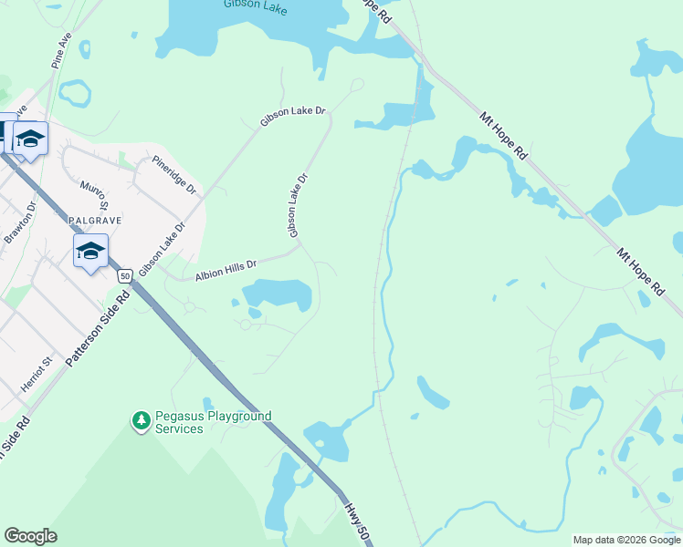 map of restaurants, bars, coffee shops, grocery stores, and more near 63-65 Gibson Lake Drive in Caledon