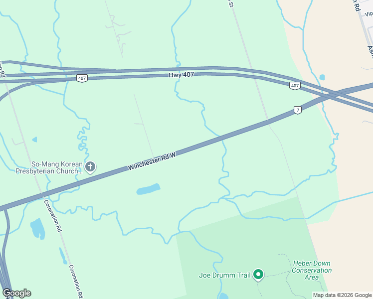 map of restaurants, bars, coffee shops, grocery stores, and more near Winchester Road West in Whitby