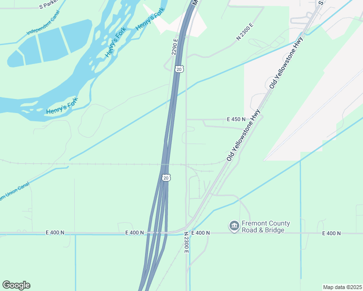 map of restaurants, bars, coffee shops, grocery stores, and more near 437 North 2300 East in Saint Anthony