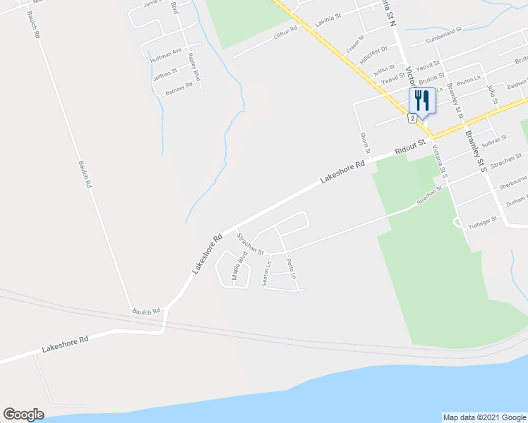 map of restaurants, bars, coffee shops, grocery stores, and more near 397 Lakeshore Road in Port Hope