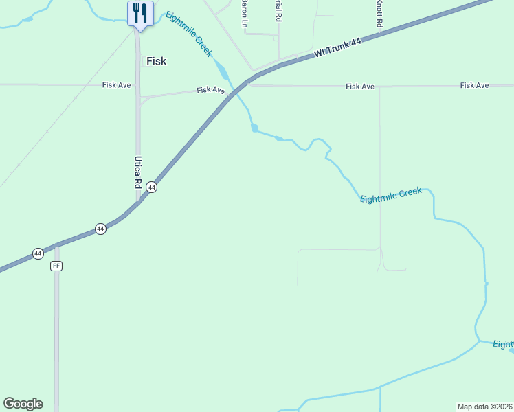 map of restaurants, bars, coffee shops, grocery stores, and more near 5517 Wisconsin 44 in Oshkosh