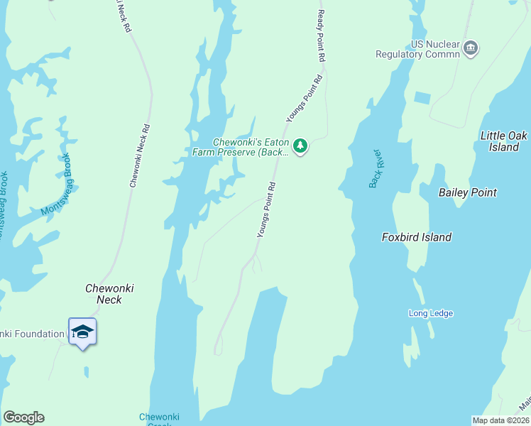 map of restaurants, bars, coffee shops, grocery stores, and more near Youngs Point Road in Wiscasset