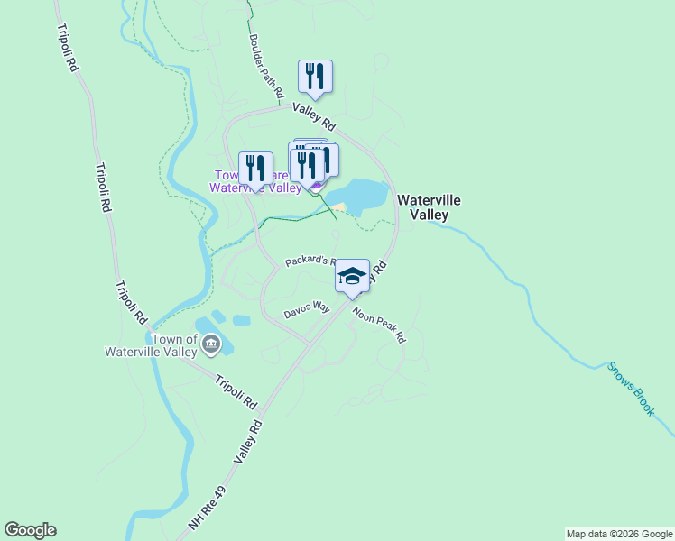 map of restaurants, bars, coffee shops, grocery stores, and more near None in Waterville Valley