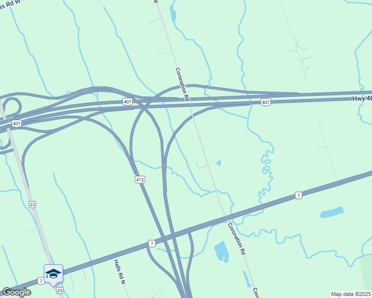 map of restaurants, bars, coffee shops, grocery stores, and more near 6200 Coronation Road in Whitby