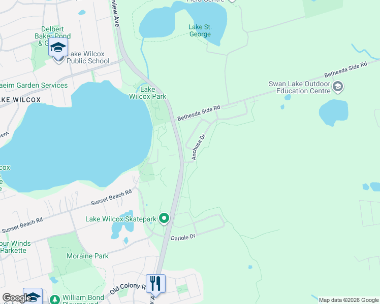map of restaurants, bars, coffee shops, grocery stores, and more near 8 Helliwell Crescent in Richmond Hill