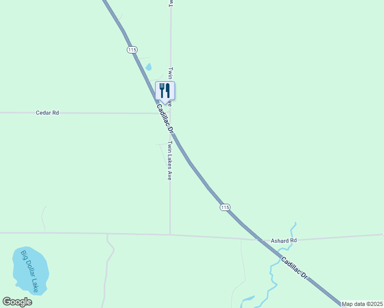 map of restaurants, bars, coffee shops, grocery stores, and more near 9864 Cadillac Drive in Lake