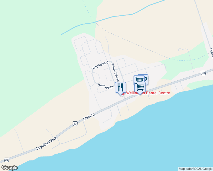 map of restaurants, bars, coffee shops, grocery stores, and more near in Prince Edward