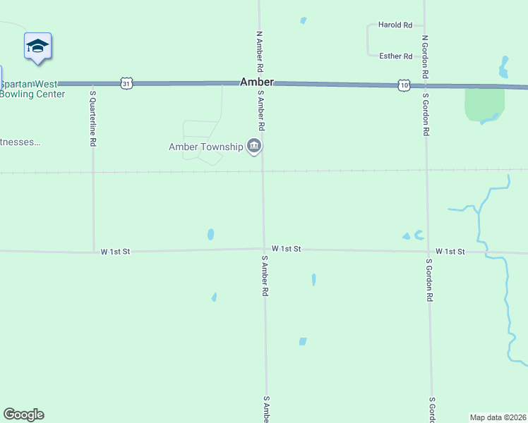 map of restaurants, bars, coffee shops, grocery stores, and more near 310 South Amber Road in Scottville