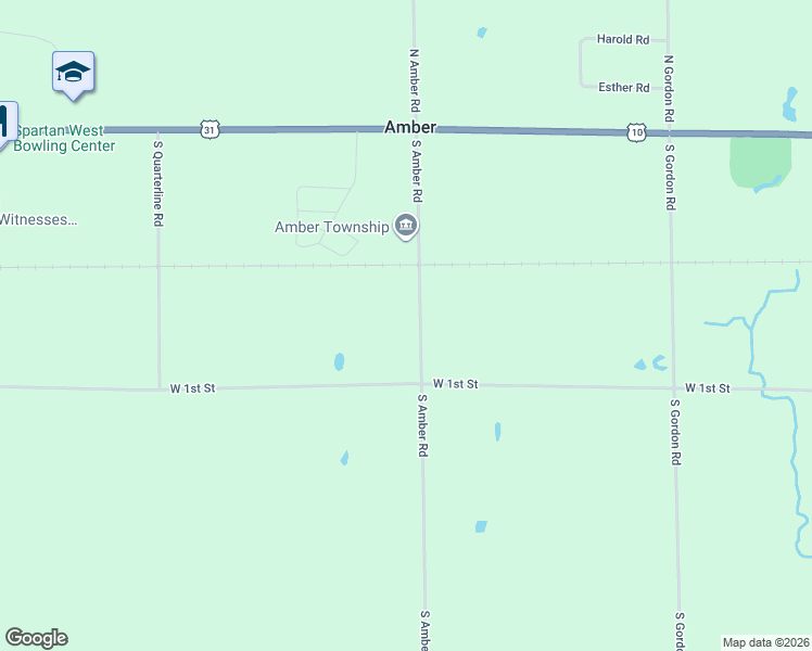 map of restaurants, bars, coffee shops, grocery stores, and more near 310 South Amber Road in Scottville