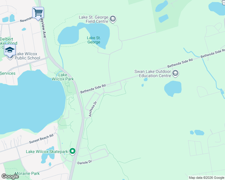 map of restaurants, bars, coffee shops, grocery stores, and more near 103 Anchusa Drive in Richmond Hill