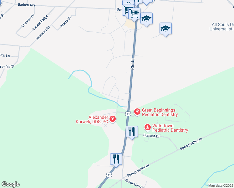 map of restaurants, bars, coffee shops, grocery stores, and more near 2240 Kristina Park in Watertown