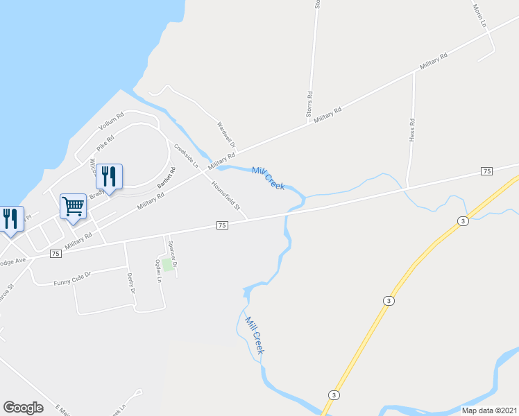 map of restaurants, bars, coffee shops, grocery stores, and more near 405 Dodge Avenue in Sackets Harbor