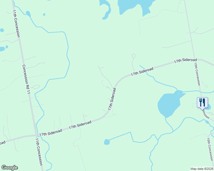 map of restaurants, bars, coffee shops, grocery stores, and more near 7180 17th Sideroad in Schomberg