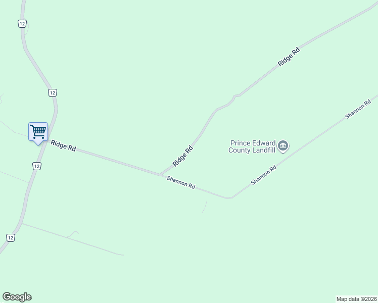 map of restaurants, bars, coffee shops, grocery stores, and more near 1423 Ridge Road in Prince Edward County