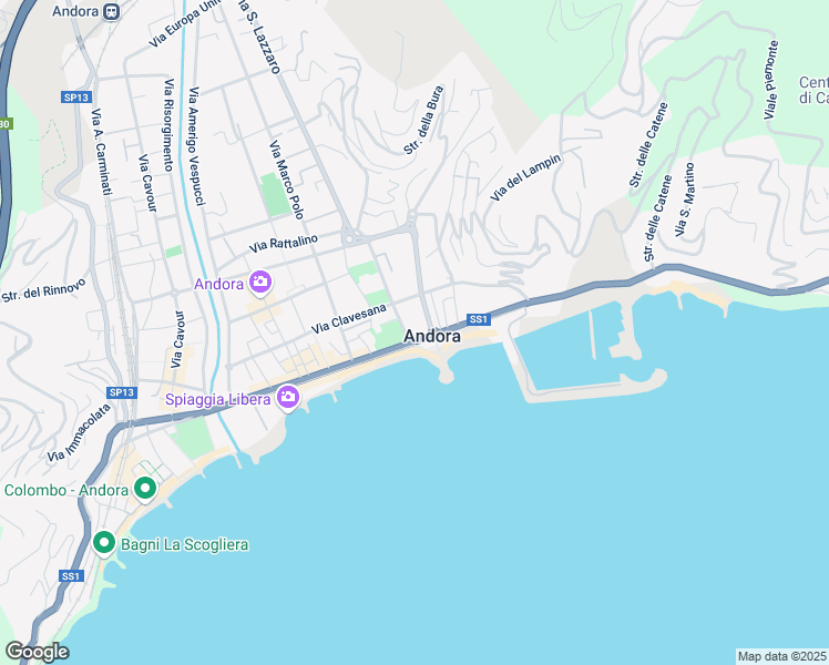 map of restaurants, bars, coffee shops, grocery stores, and more near in Andora