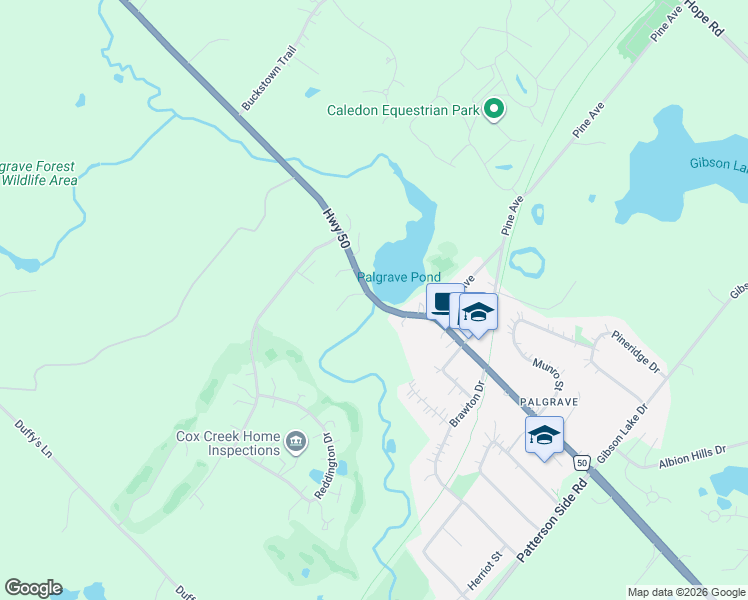 map of restaurants, bars, coffee shops, grocery stores, and more near 17270 Highway 50 in Kleinburg Station