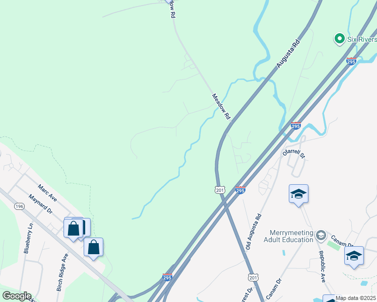 map of restaurants, bars, coffee shops, grocery stores, and more near 28 Augusta Road in Topsham