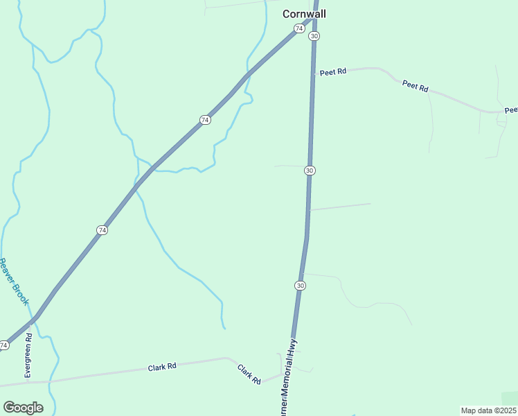 map of restaurants, bars, coffee shops, grocery stores, and more near 3356 Vermont 30 in Cornwall