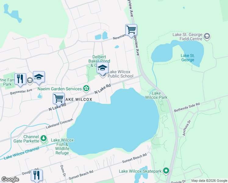 map of restaurants, bars, coffee shops, grocery stores, and more near in Richmond Hill