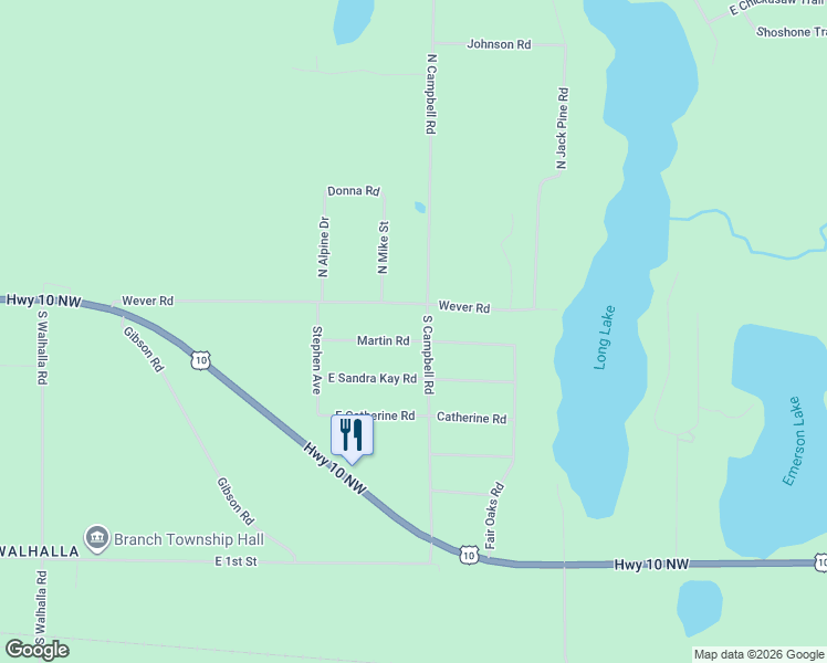 map of restaurants, bars, coffee shops, grocery stores, and more near 43 South Campbell Road in Fountain