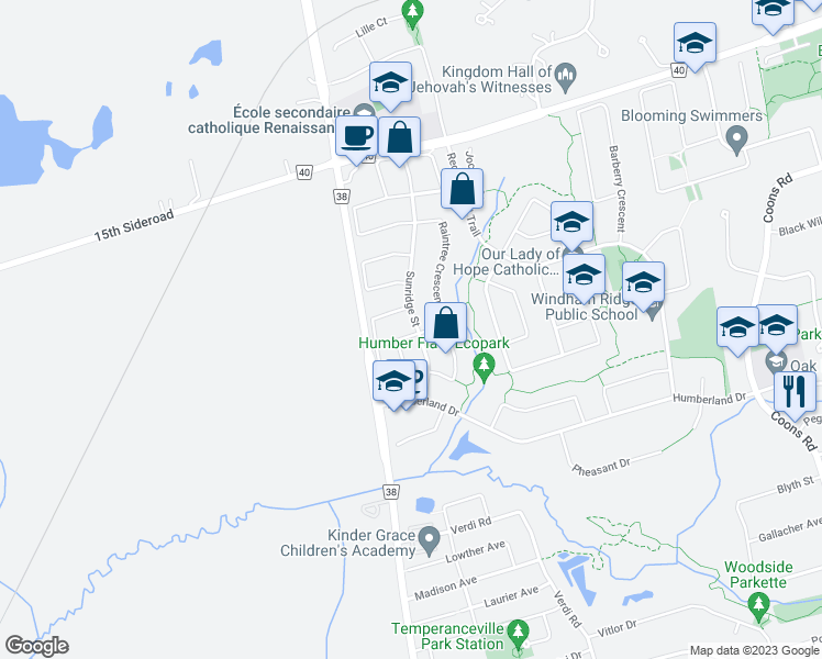 map of restaurants, bars, coffee shops, grocery stores, and more near 3 Silverdart Crescent in Richmond Hill