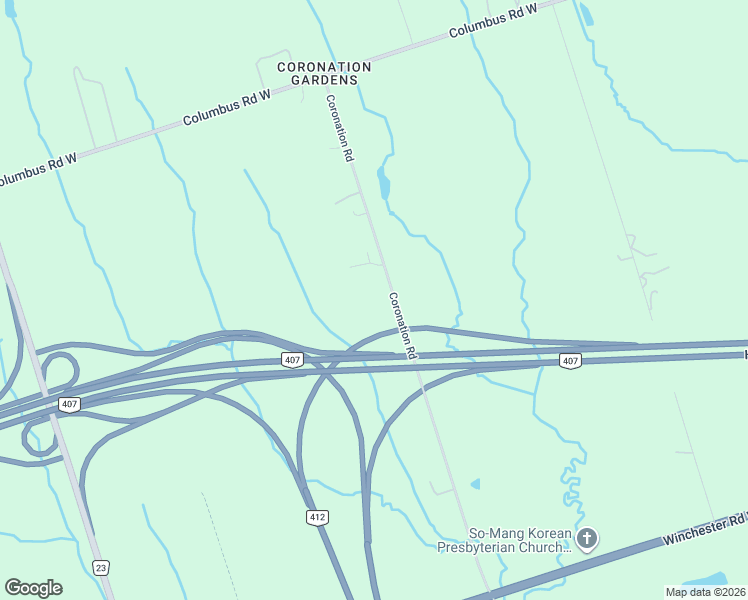 map of restaurants, bars, coffee shops, grocery stores, and more near 6540 Coronation Road in Whitby
