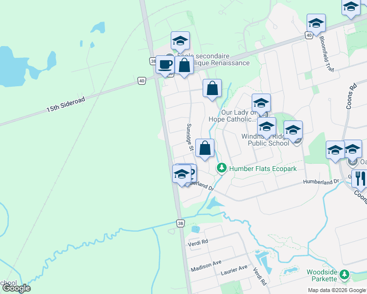 map of restaurants, bars, coffee shops, grocery stores, and more near 77 Silverdart Crescent in Richmond Hill