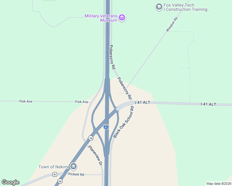 map of restaurants, bars, coffee shops, grocery stores, and more near 4477 Poberezny Road in Oshkosh