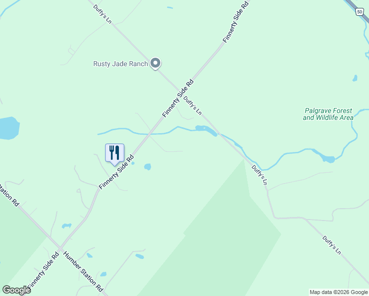 map of restaurants, bars, coffee shops, grocery stores, and more near 8181 Finnerty Side Road in Caledon