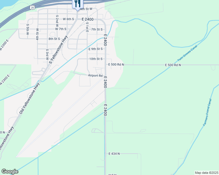 map of restaurants, bars, coffee shops, grocery stores, and more near 482 Teton Highway in Saint Anthony