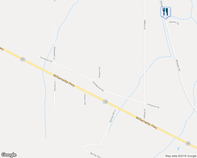 map of restaurants, bars, coffee shops, grocery stores, and more near 84389 Keepers Road in Pleasant Hill