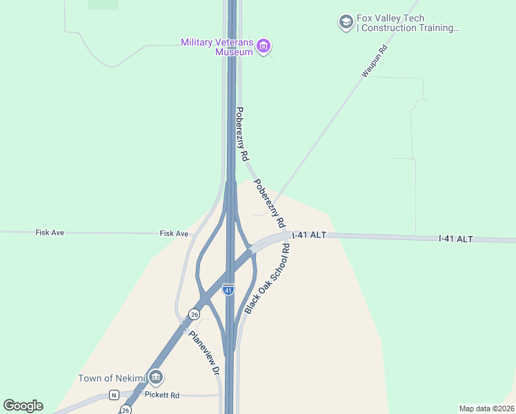 map of restaurants, bars, coffee shops, grocery stores, and more near 4477 Poberezny Road in Oshkosh