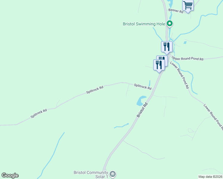 map of restaurants, bars, coffee shops, grocery stores, and more near 486 Splitrock Road in Bristol