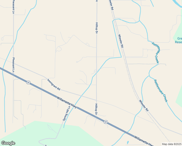 map of restaurants, bars, coffee shops, grocery stores, and more near 84264 Hilltop Drive in Lane County