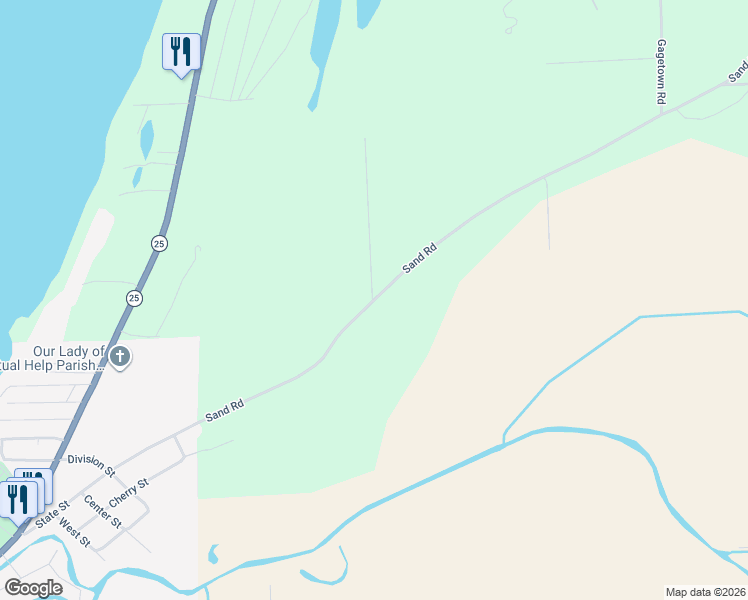 map of restaurants, bars, coffee shops, grocery stores, and more near 6366 Sand Road in Caseville