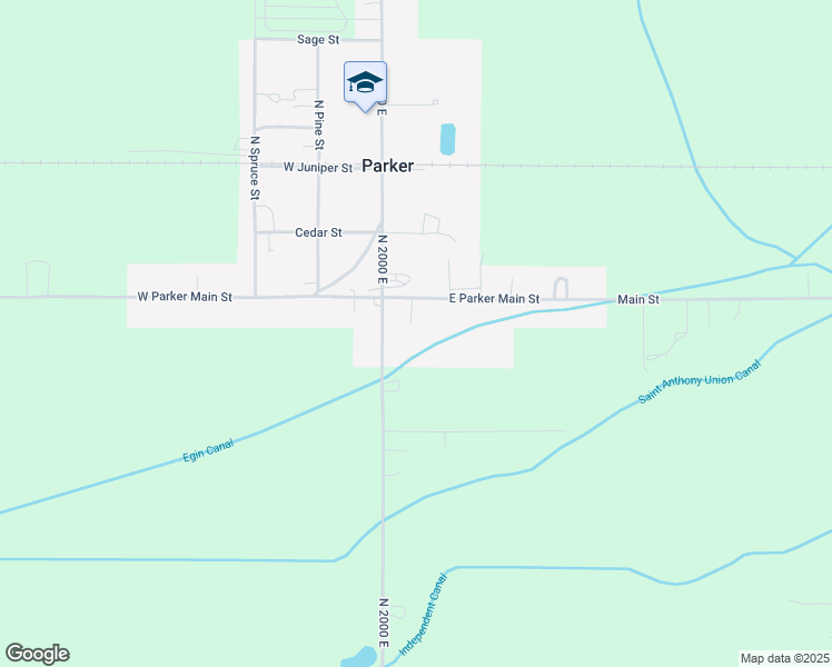 map of restaurants, bars, coffee shops, grocery stores, and more near in Parker