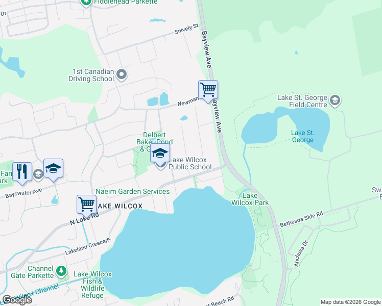 map of restaurants, bars, coffee shops, grocery stores, and more near 49 Fergus Avenue in Richmond Hill