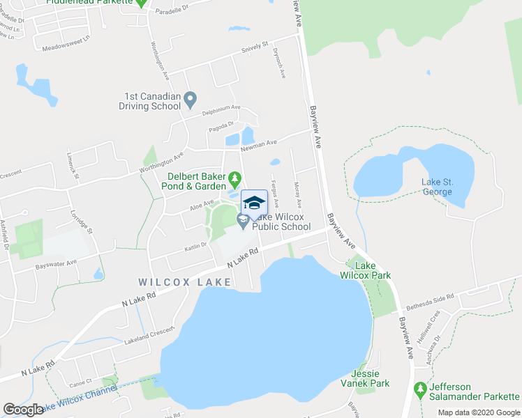 map of restaurants, bars, coffee shops, grocery stores, and more near 105 Wildwood Avenue in Richmond Hill