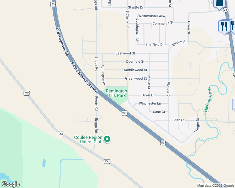 map of restaurants, bars, coffee shops, grocery stores, and more near 1100 South Cherry Lane in Holmen