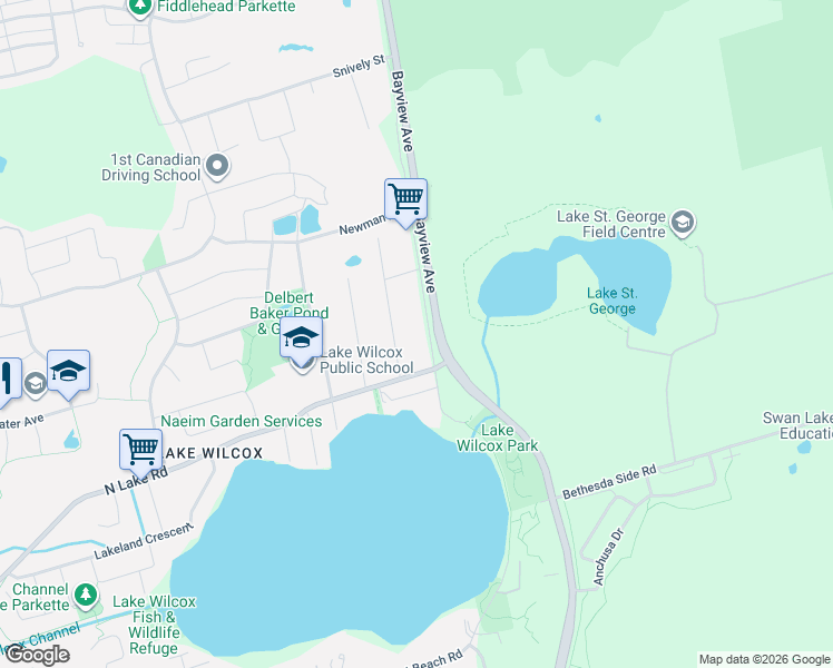 map of restaurants, bars, coffee shops, grocery stores, and more near 152 Olde Bayview Avenue in Richmond Hill