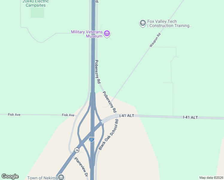 map of restaurants, bars, coffee shops, grocery stores, and more near 4477 Poberezny Road in Oshkosh