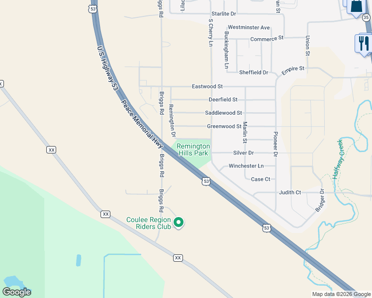 map of restaurants, bars, coffee shops, grocery stores, and more near 1100 South Cherry Lane in Holmen