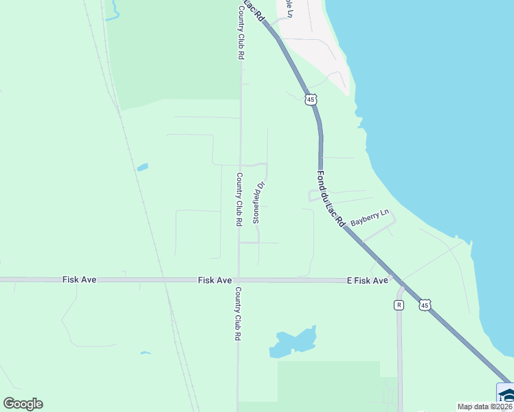 map of restaurants, bars, coffee shops, grocery stores, and more near 65 Stonefield Court in Oshkosh