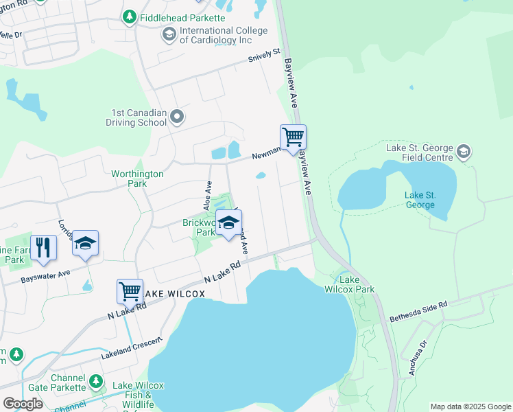 map of restaurants, bars, coffee shops, grocery stores, and more near in Richmond Hill