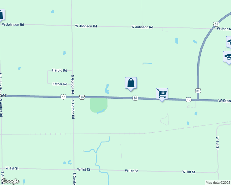 map of restaurants, bars, coffee shops, grocery stores, and more near 928 U.S. 10 in Scottville