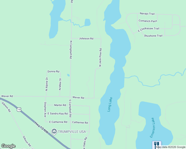 map of restaurants, bars, coffee shops, grocery stores, and more near 161 North Jack Pine Road in Fountain